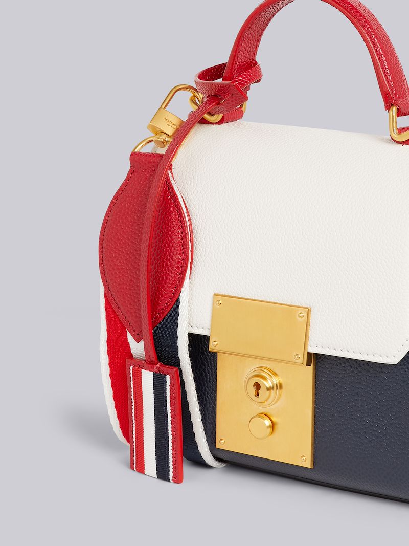 Multi-Color Pebbled Calfskin Mrs. Thom Mini Flap Crossbody Bag