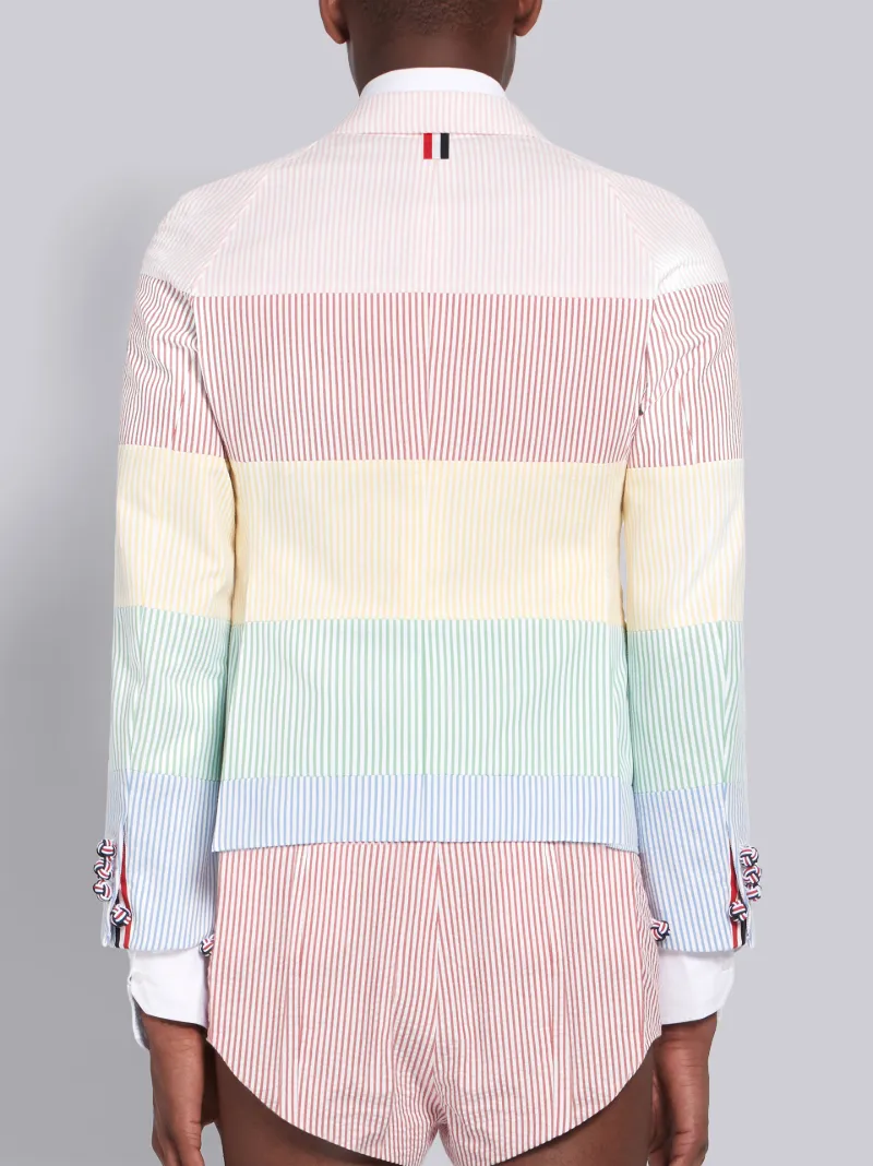 Multi-Color Seersucker Rainbow Stripe Sport Coat