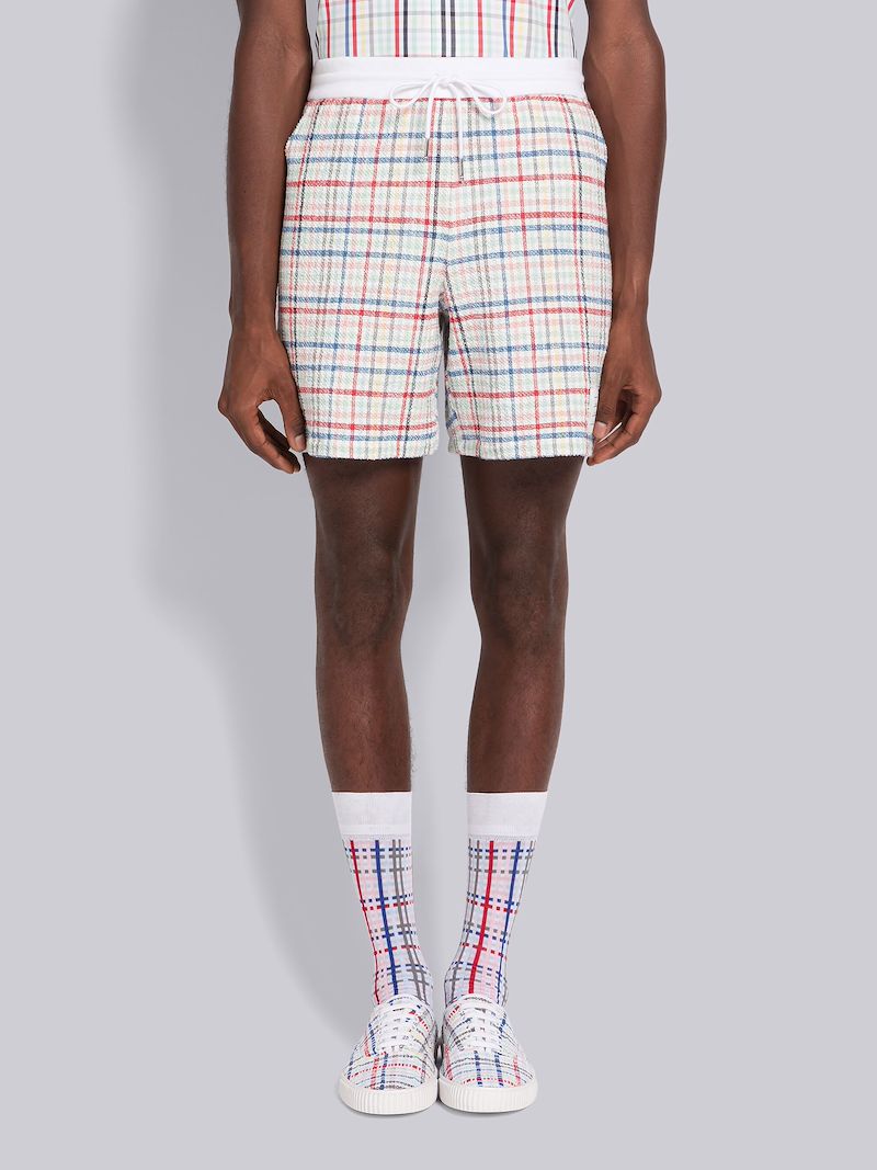 Multi Gingham Tweed Mid Thigh Summer Short