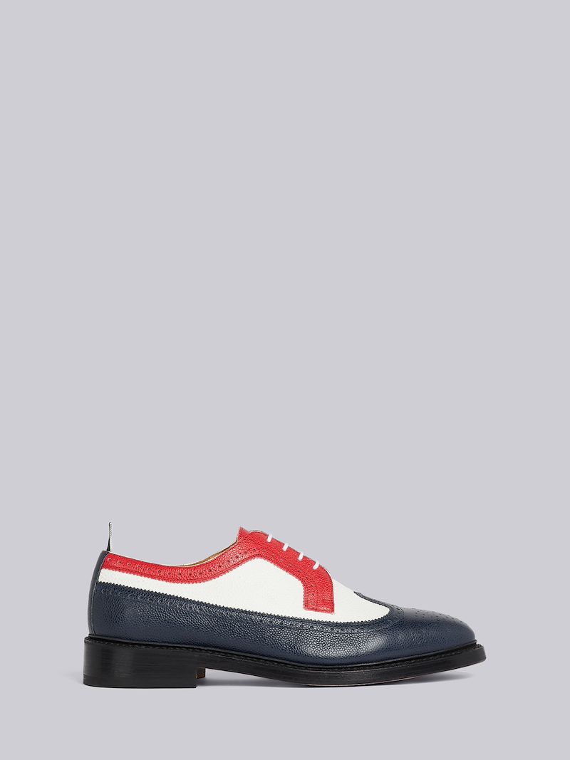 Multicolor Pebble Grain Leather Leather Sole Classic Longwing Spectator Brogue