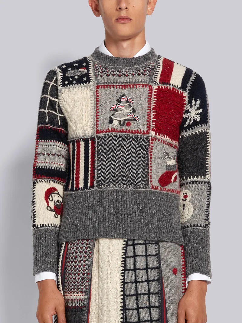 Multicolor Wool Mohair Tweed Crochet 