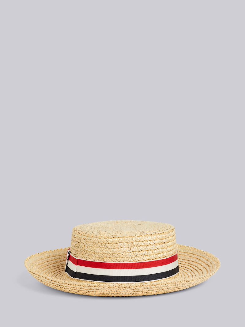 Natural Straw Wheat Braid Boater Hat