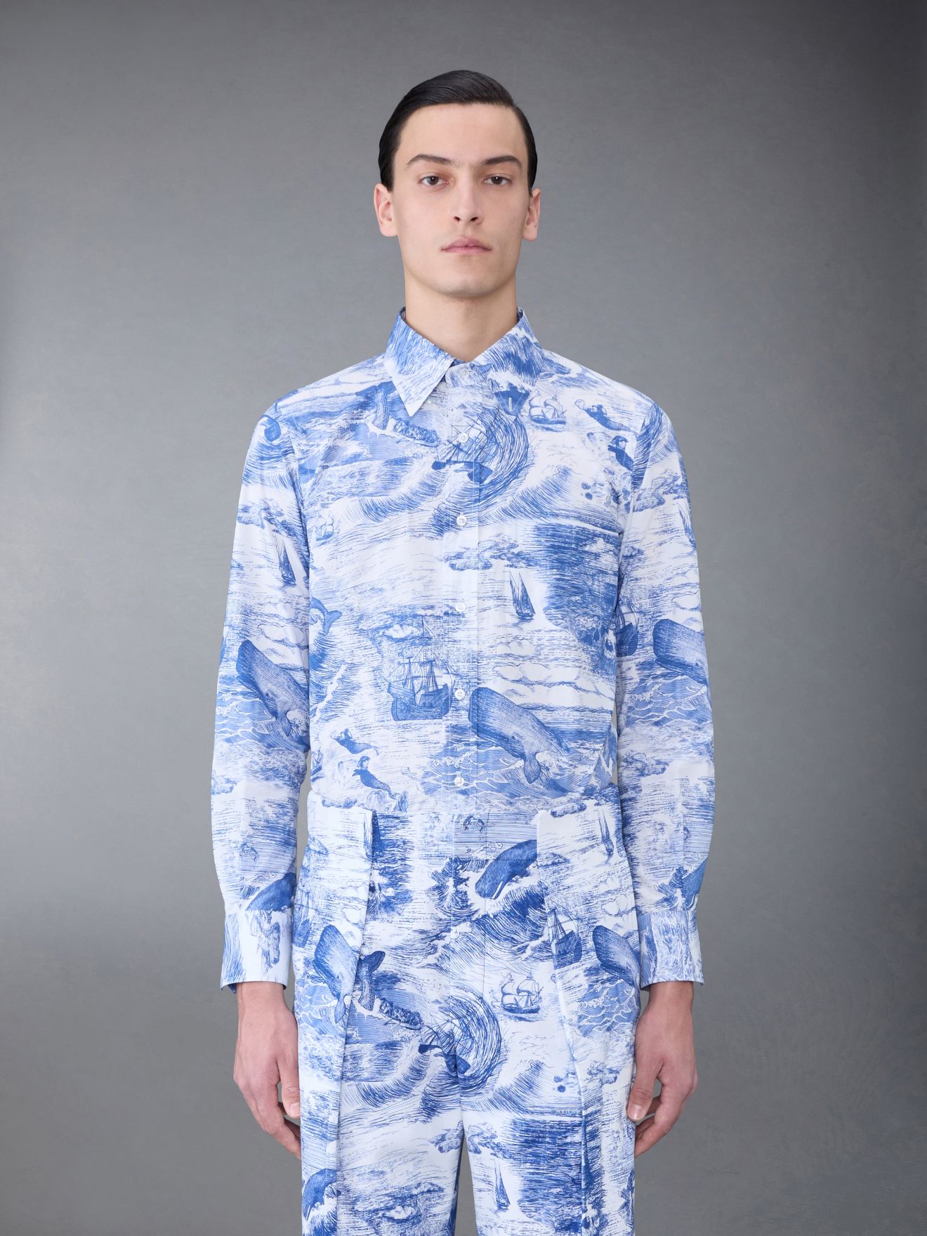 Louis Vuitton blue Silk Nautical Print Shirt