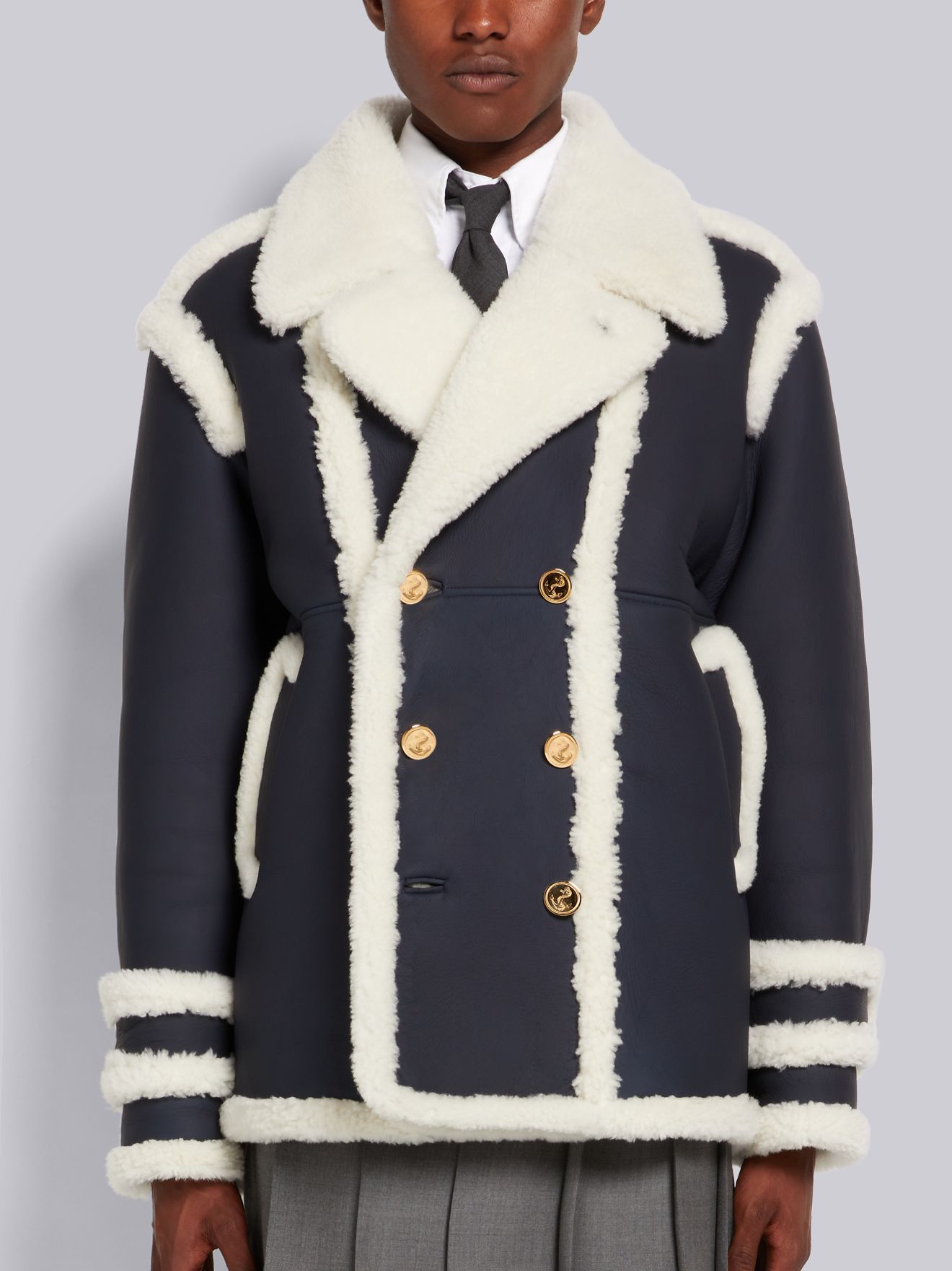 thom browne peacoat