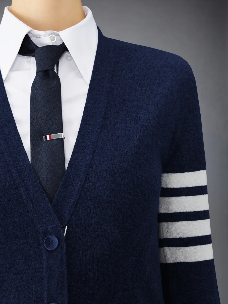 Navy Cashmere 4-Bar V-Neck Cardigan Navy Cashmere 4-Bar V-Neck Cardigan