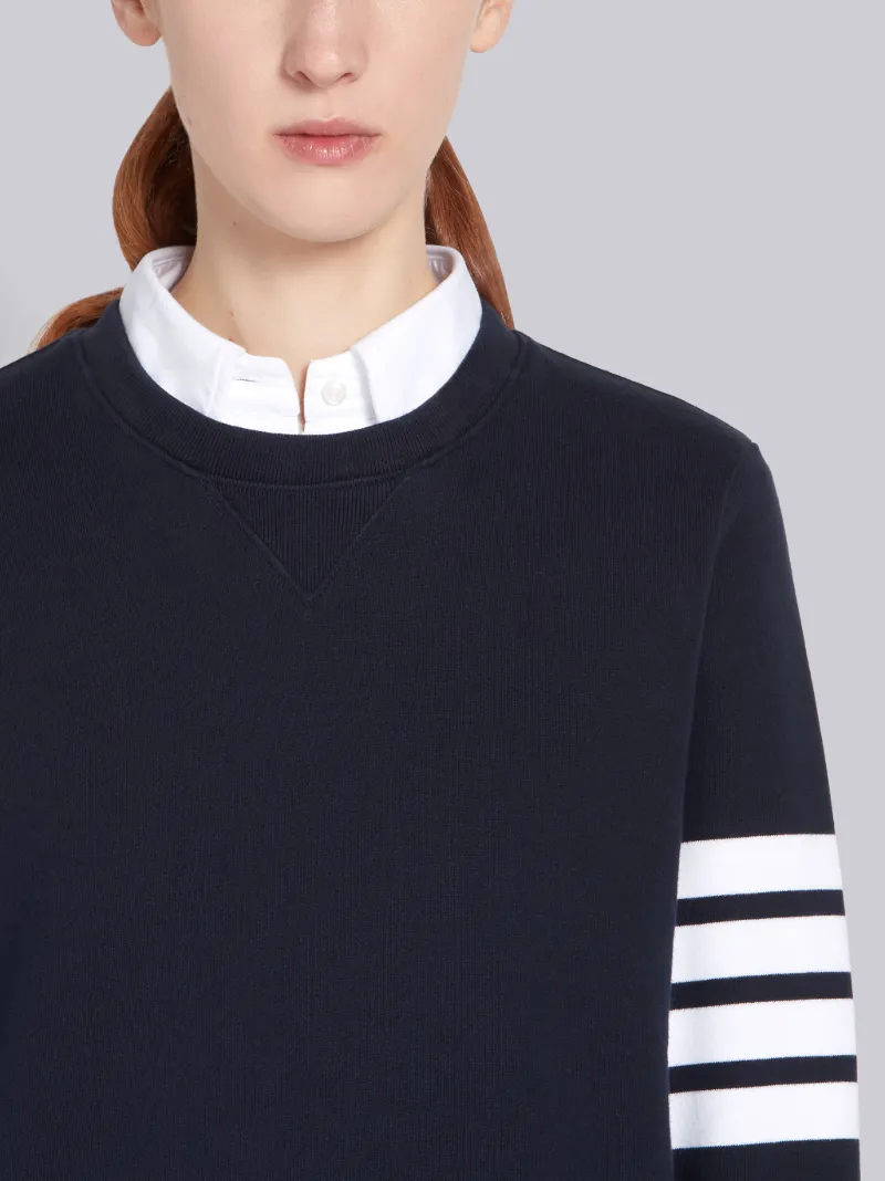 Navy Classic Loop Back 4-Bar Sweater Dress
