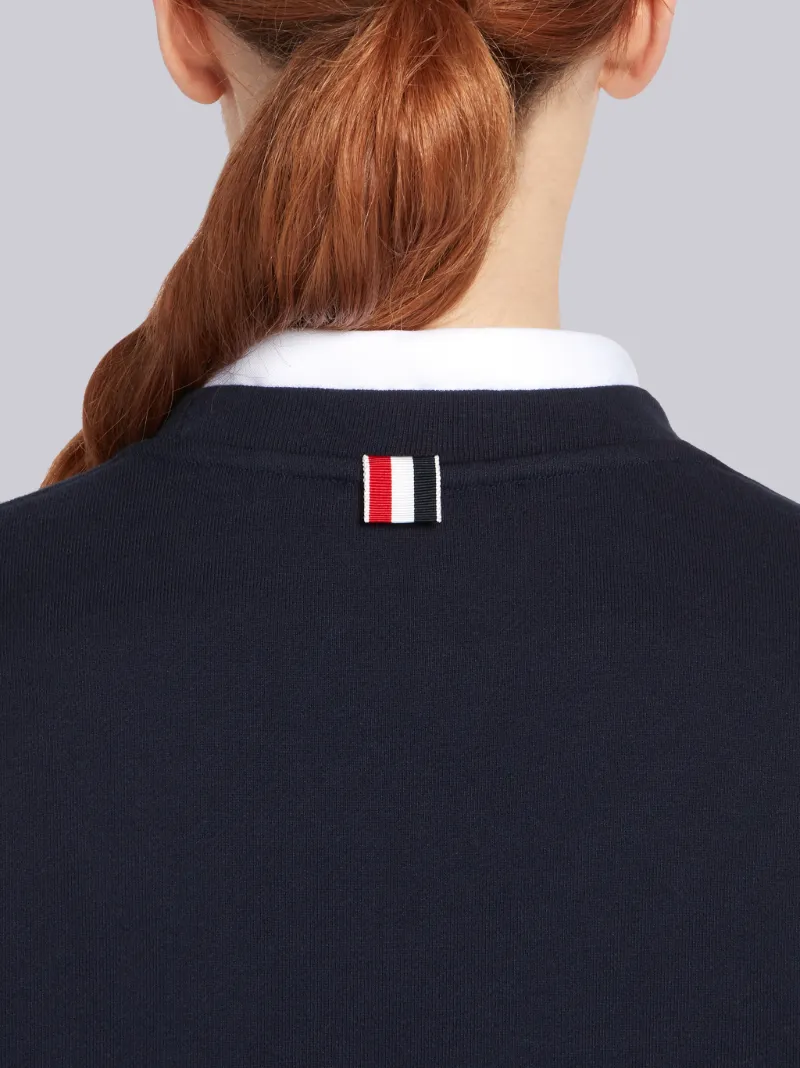 Navy Classic Loop Back 4-Bar Sweater Dress