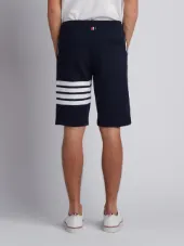 Navy Classic Sweat Shorts With Engineered 4-bar Stripe