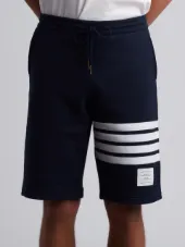 Navy Classic Sweat Shorts With Engineered 4-bar Stripe