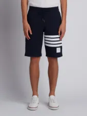 Navy Classic Sweat Shorts With Engineered 4-bar Stripe