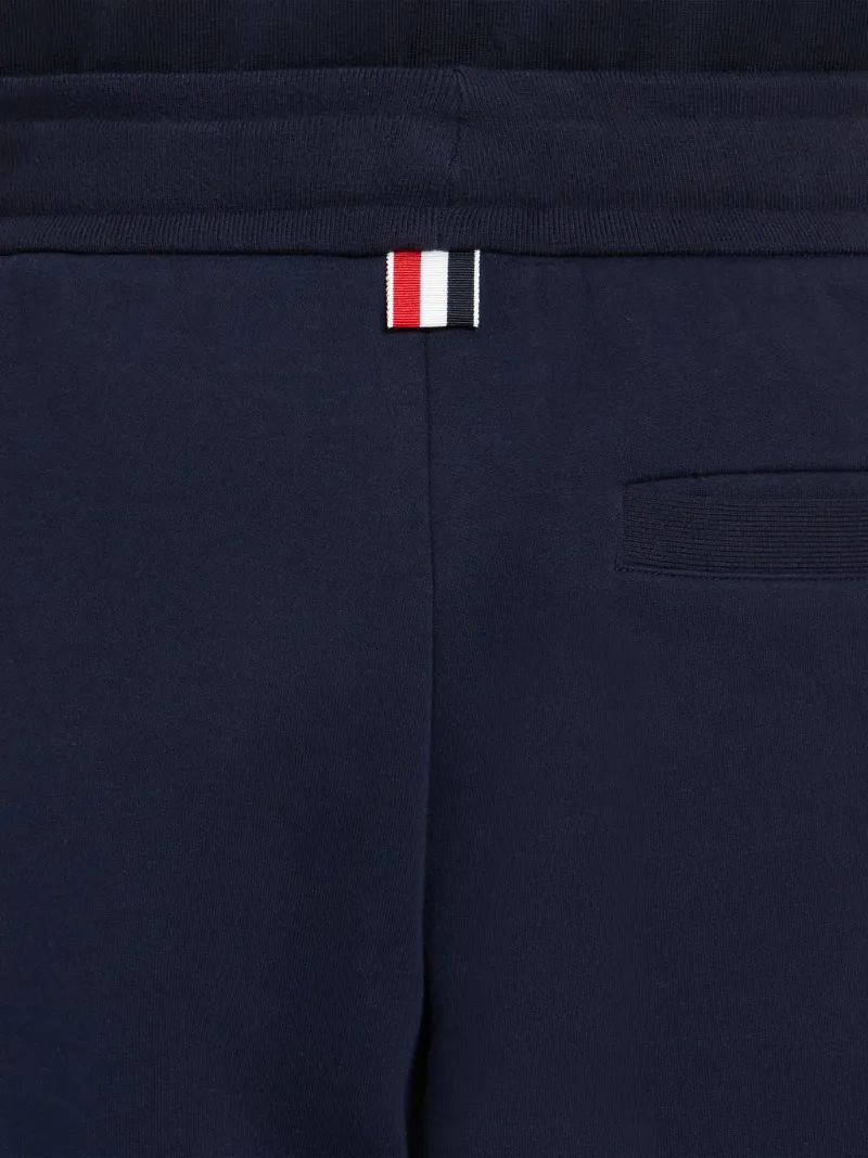 Navy Compact Double Knit Cotton Side Vent 4-Bar Sweatshorts