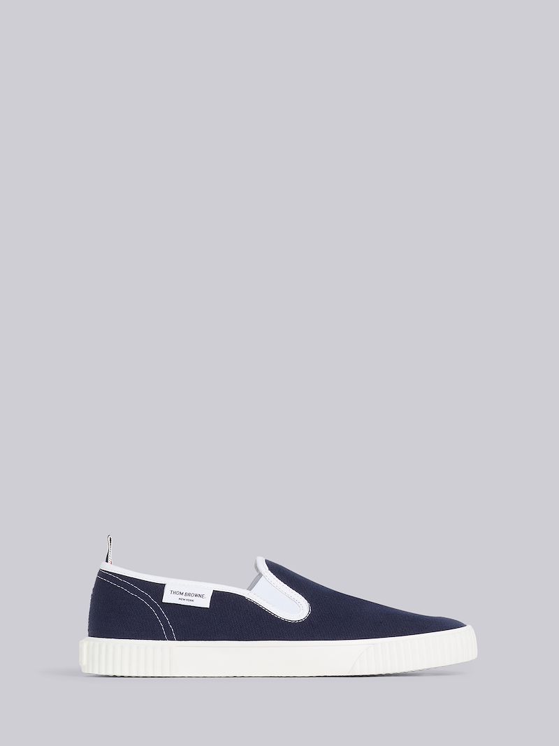 Navy Cotton Canvas Slip-On Heritage Trainer
