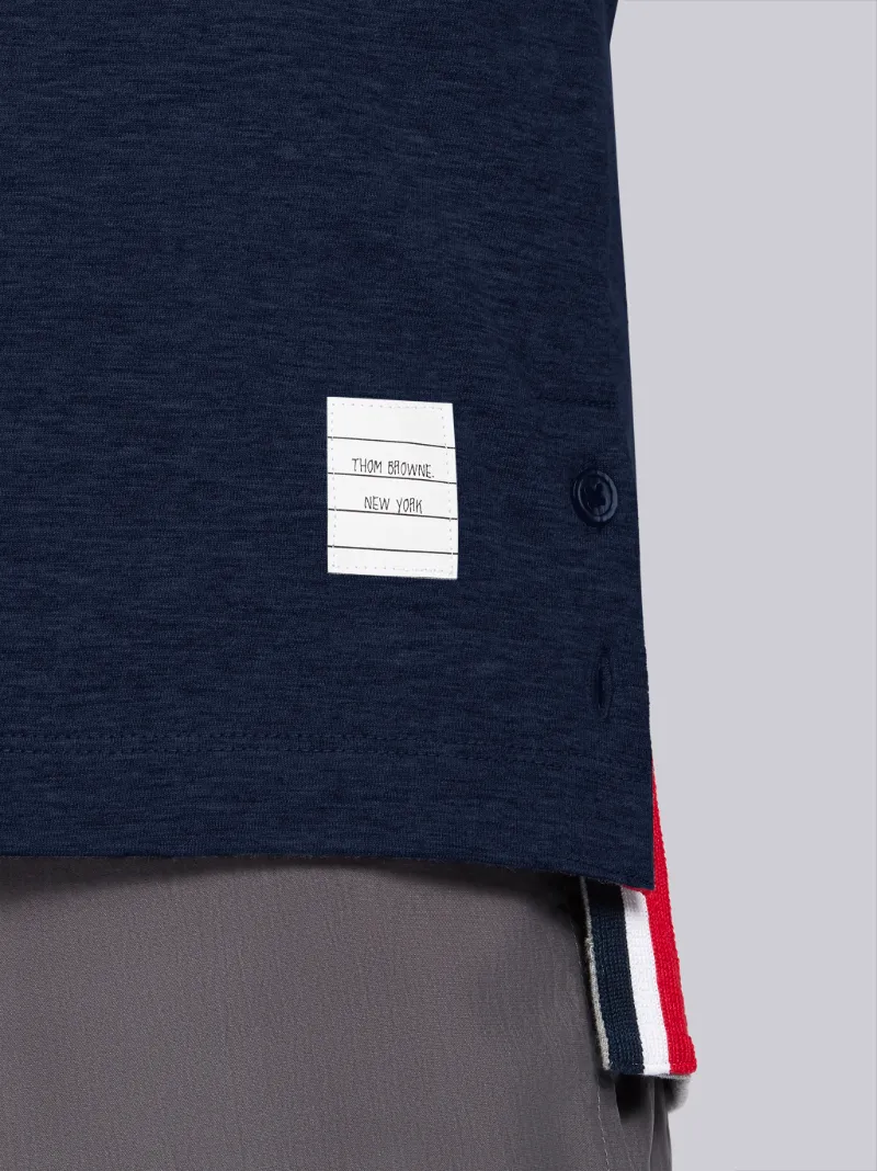 Navy Cotton Contrast Trim Tee Navy Cotton Contrast Trim Tee