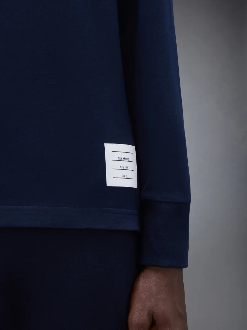 Navy Cotton Jersey Long Sleeve Tonal 4-Bar Rugby T-shirt Navy Cotton Jersey Long Sleeve Tonal 4-Bar Rugby T-shirt