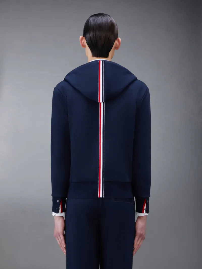 Navy Cotton Loopback Center Back Stripe Zip-up Hoodie Navy Cotton Loopback Center Back Stripe Zip-up Hoodie
