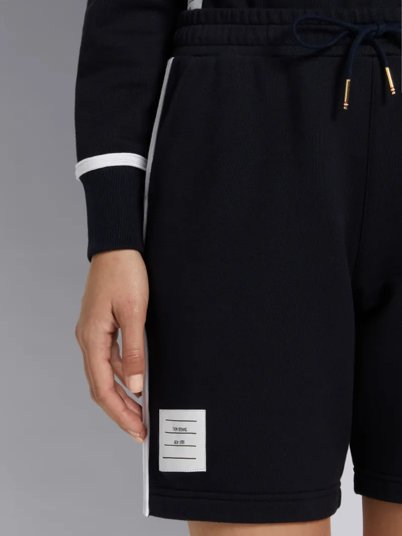 Navy Cotton Loopback Contrast Stripe 