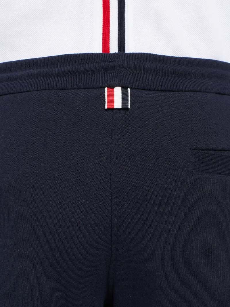 Navy Cotton Loopback Knit Engineered 4-Bar Sweat Shorts