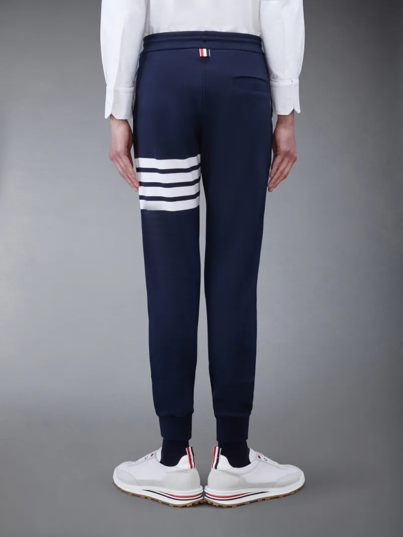 Navy Cotton Loopback Knit Engineered 4-bar Sweatpant Navy Cotton Loopback Knit Engineered 4-bar Sweatpant