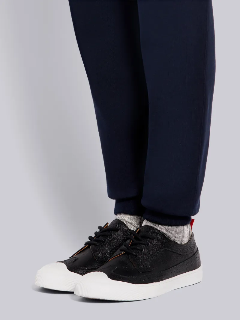 Navy Cotton Loopback Tonal 4-Bar Sweatpants
