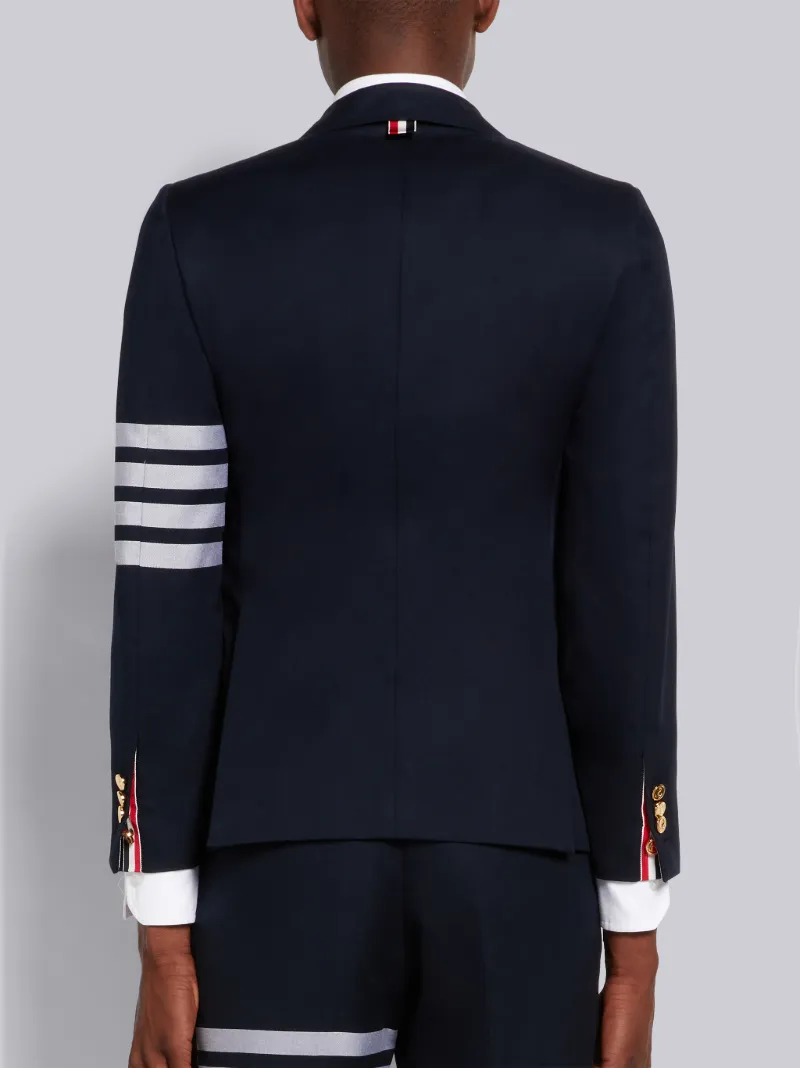 Navy Cotton Suiting Engineered 4-Bar Classic Jacket | Thom Browne