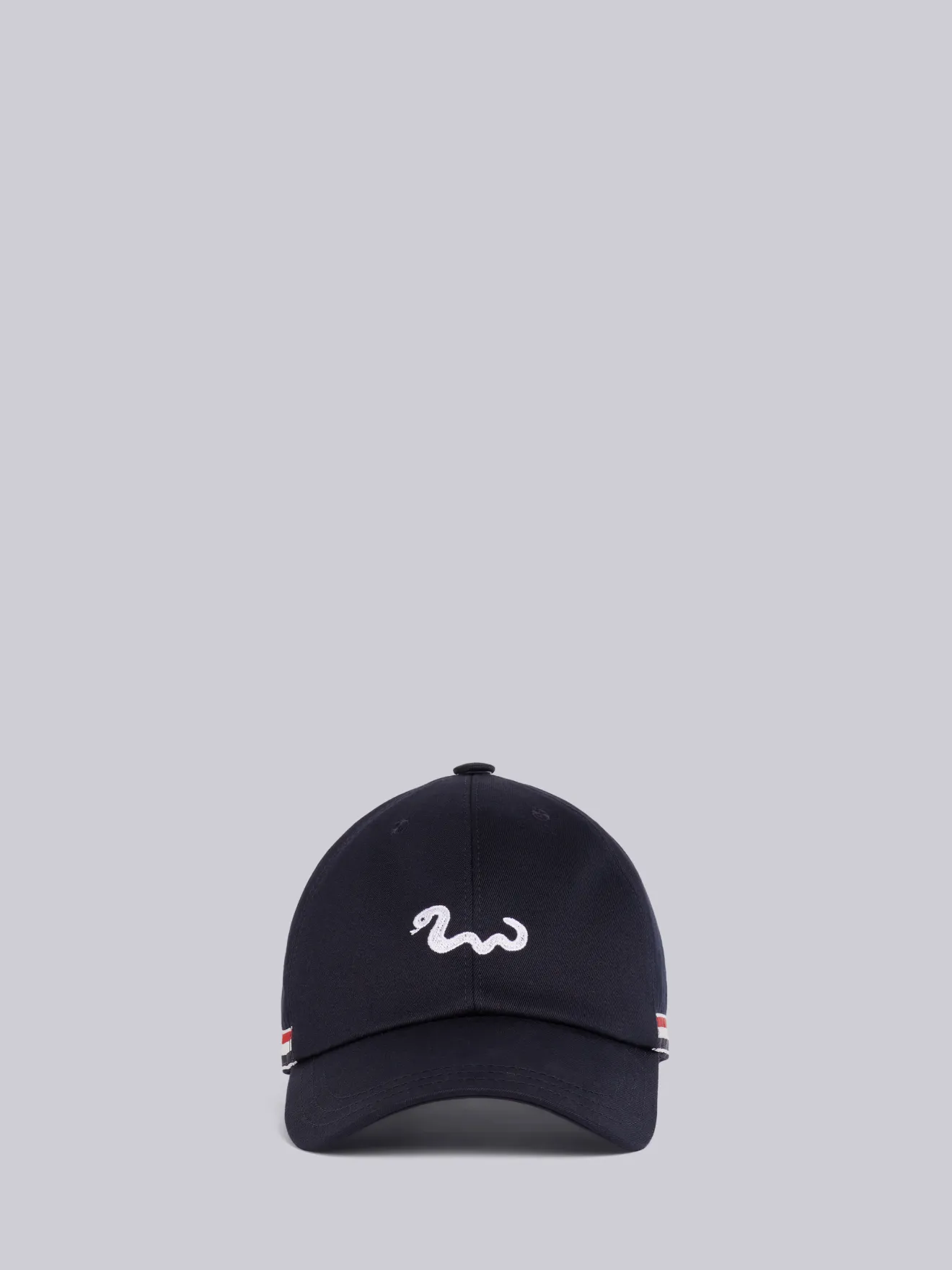 Navy Cotton Twill Snake Embroidered 