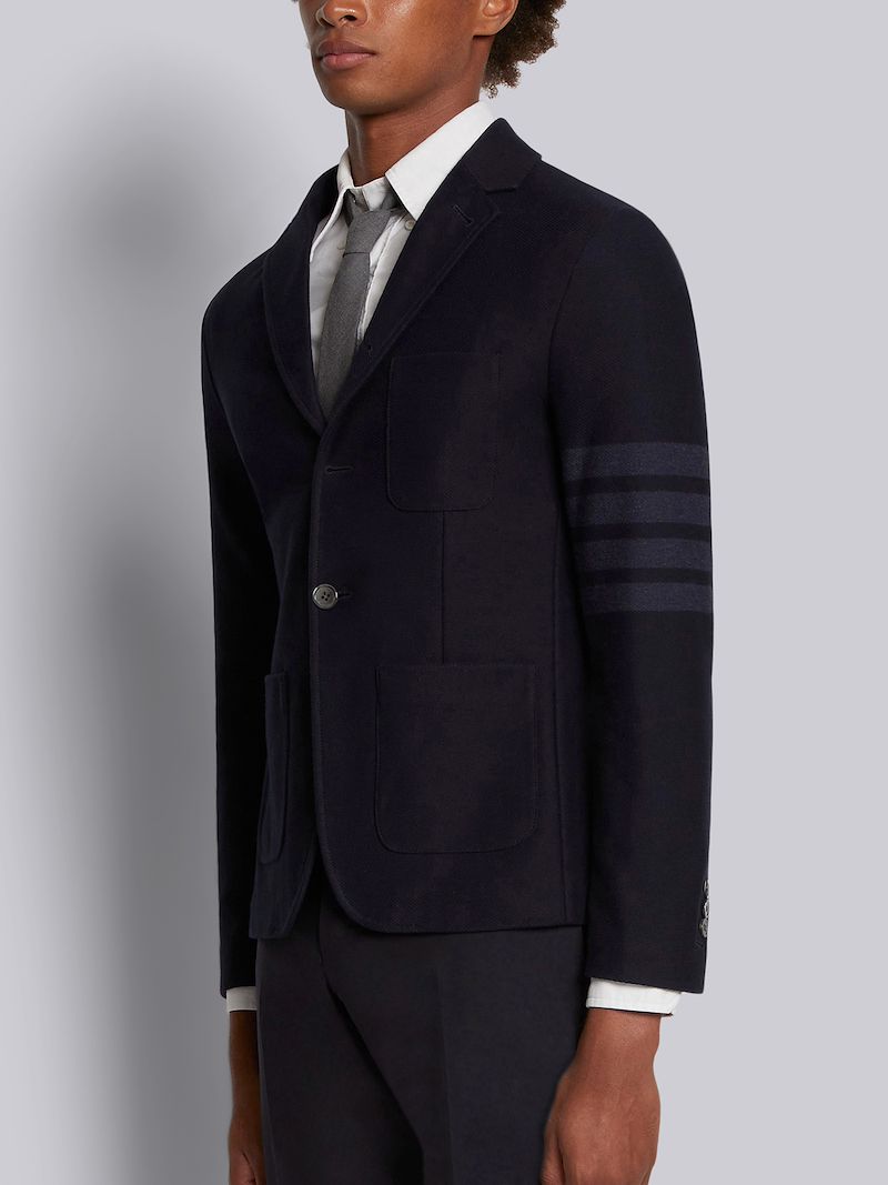 Navy Double Face Tech Twill 4-Bar Sport Coat