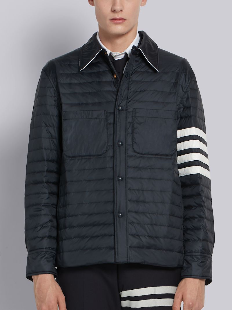 Navy Down Fill 4-Bar Shirt Jacket 
