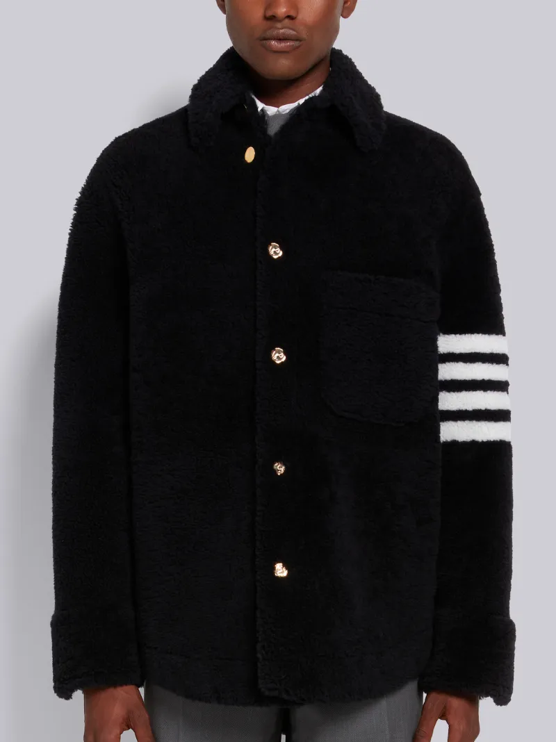 thom browne shearling peacoat