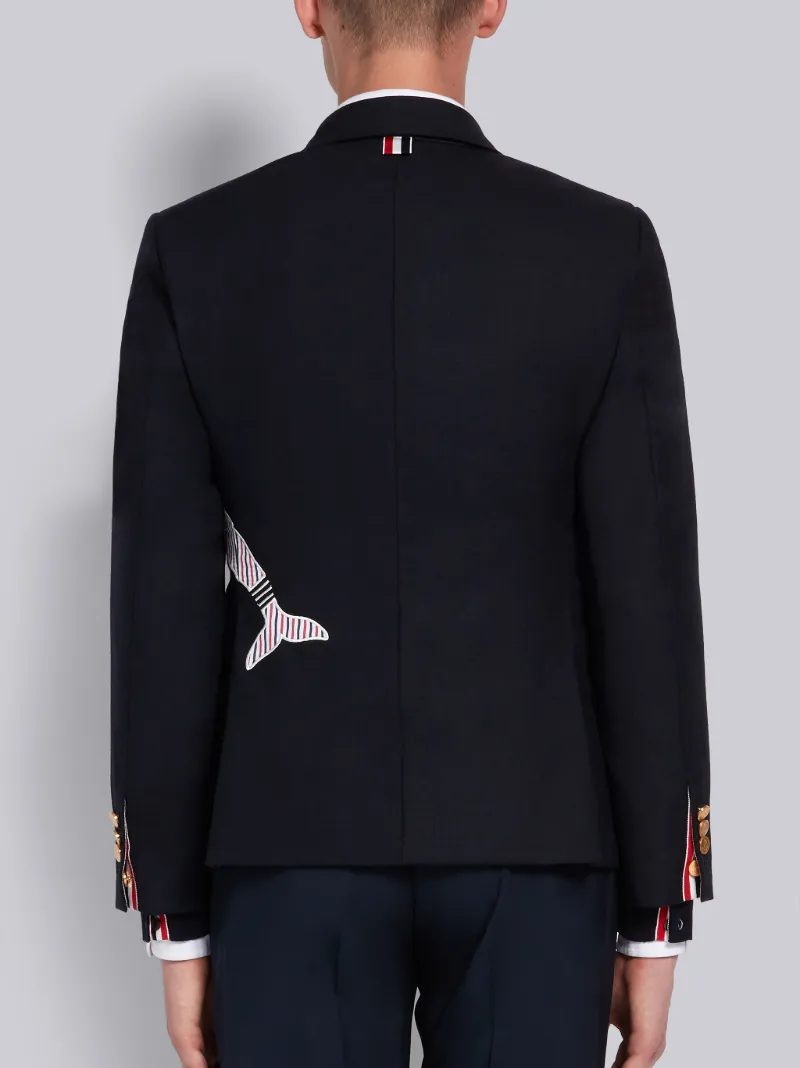 Navy Fresco Dolphin Applique Classic Sport Coat 