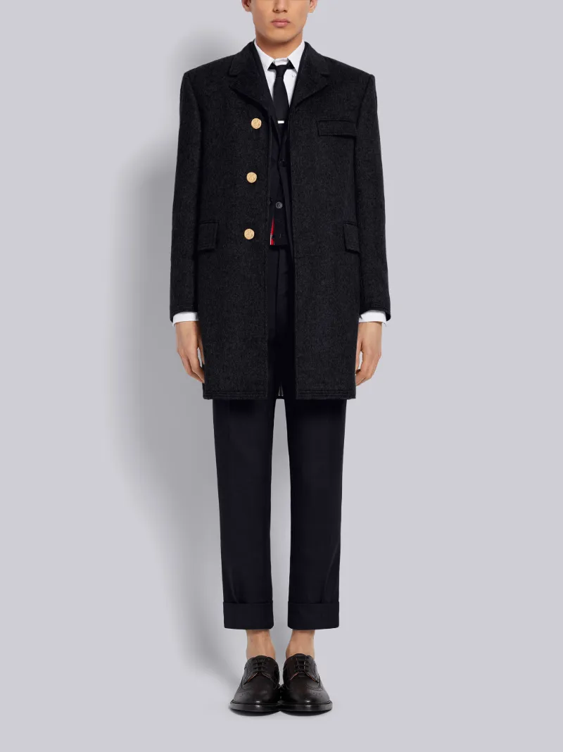 Navy Heavyweight Cashmere Classic Chesterfield Overcoat | Thom Browne