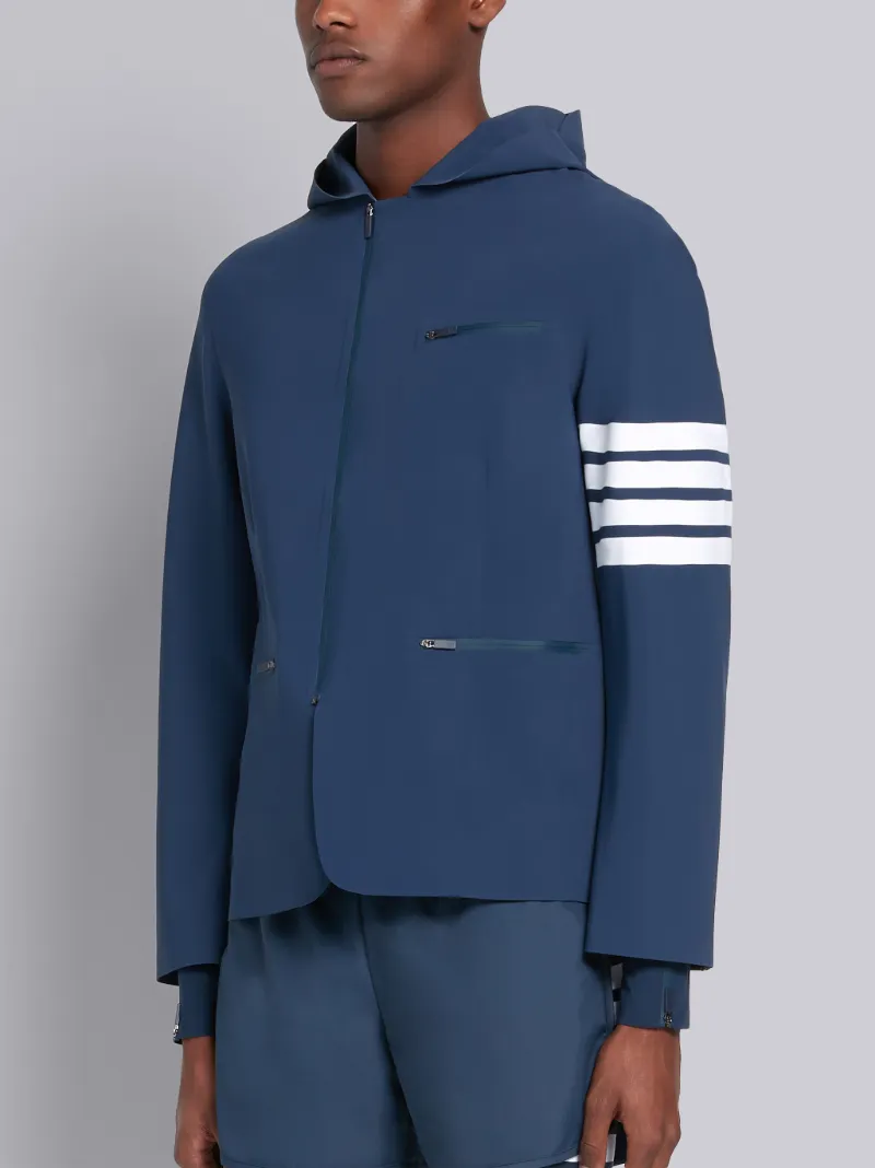 Navy Lightweight Tech Hooded Zip-up 4-Bar Jacket