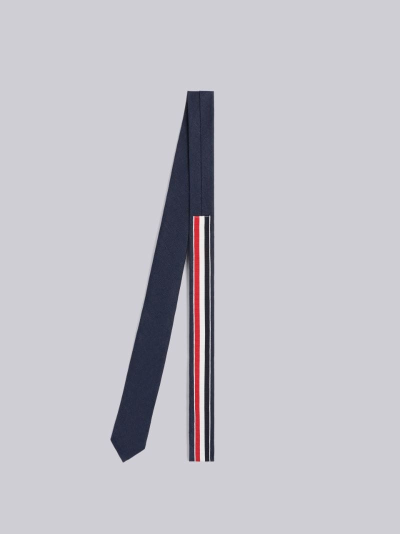 Navy Linen Classic Tie