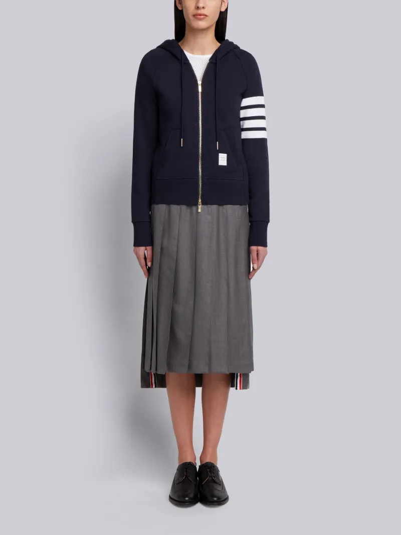 Navy Loopback Jersey Knit Engineered 4-bar Stripe Classic Hoodie