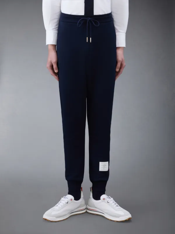 Navy Loopback Jersey Vertical Stripe Sweatpant