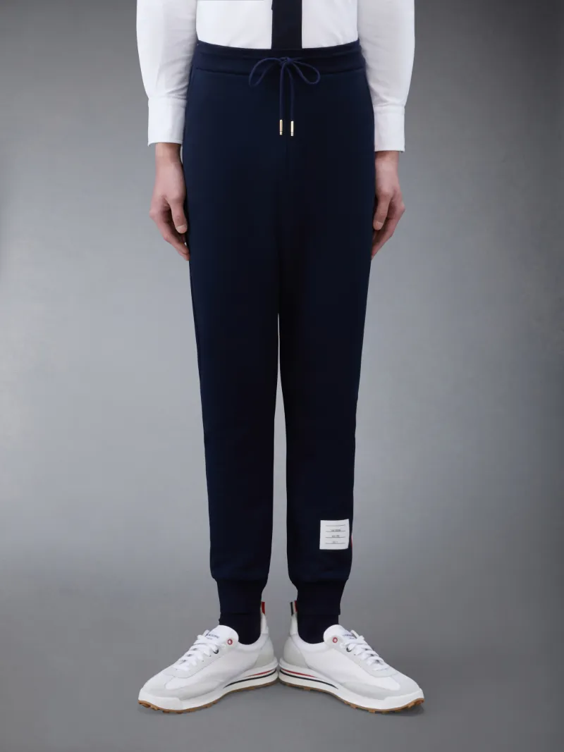 Navy Loopback Jersey Vertical Stripe Sweatpant Navy Loopback Jersey Vertical Stripe Sweatpant
