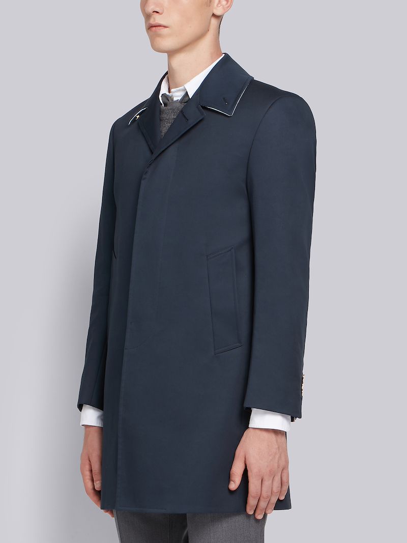 Navy Mackintosh Bal Collar Classic Overcoat