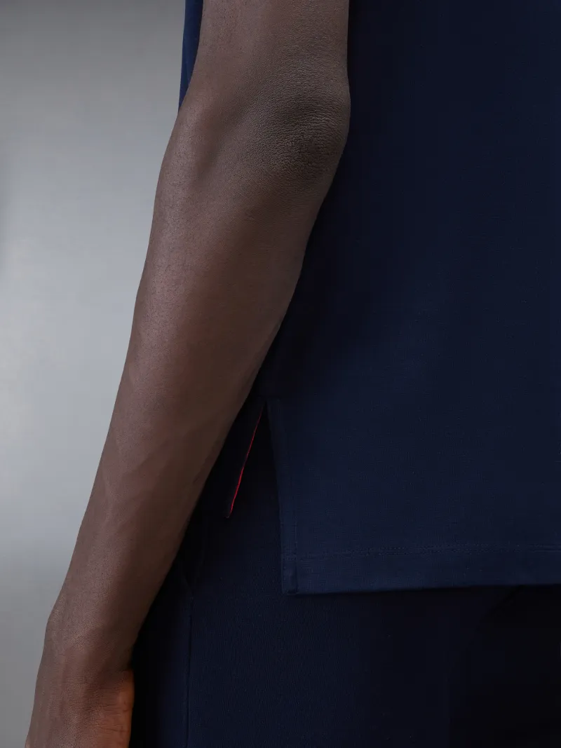 Navy Medium Weight Jersey Side Slit Relaxed Fit Tee Navy Medium Weight Jersey Side Slit Relaxed Fit Tee