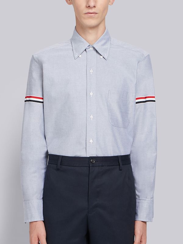 Navy Oxford Grosgrain Armband Classic Shirt
