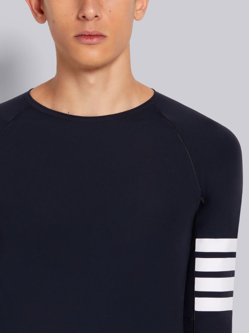 Navy Piece-dyed Interlock 4-Bar Compression Tee