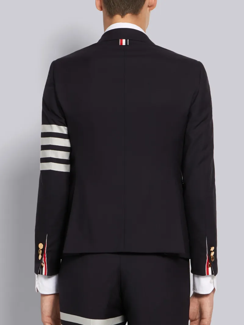 Navy Plain Weave 4-Bar High Armhole Sport Coat
