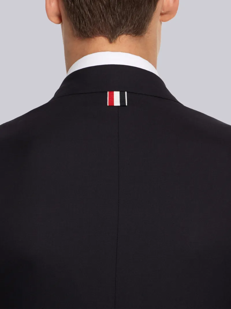 Navy Plain Weave 4-Bar High Armhole Sport Coat