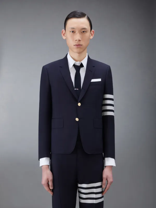 Navy Plain Weave 4-Bar High Armhole Sport Coat