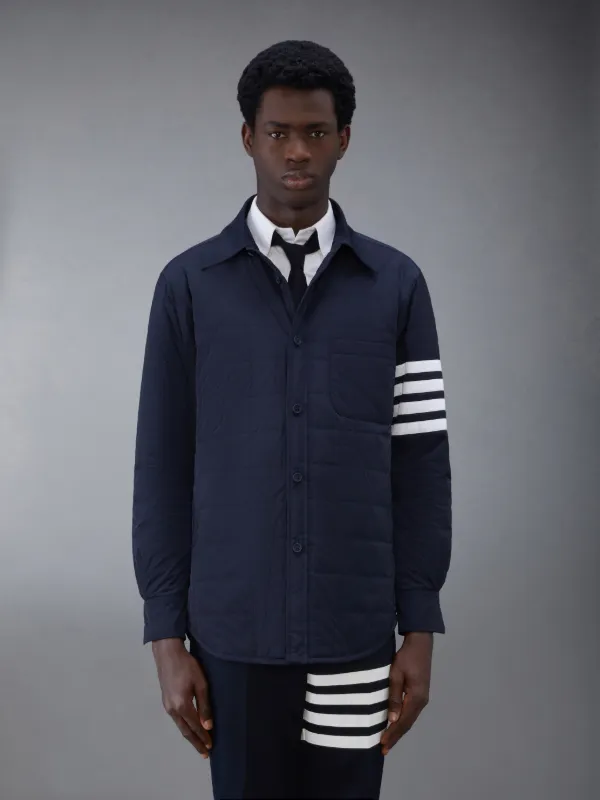 Navy Poly Twill Down-Filled 4-Bar Shirt Jacket