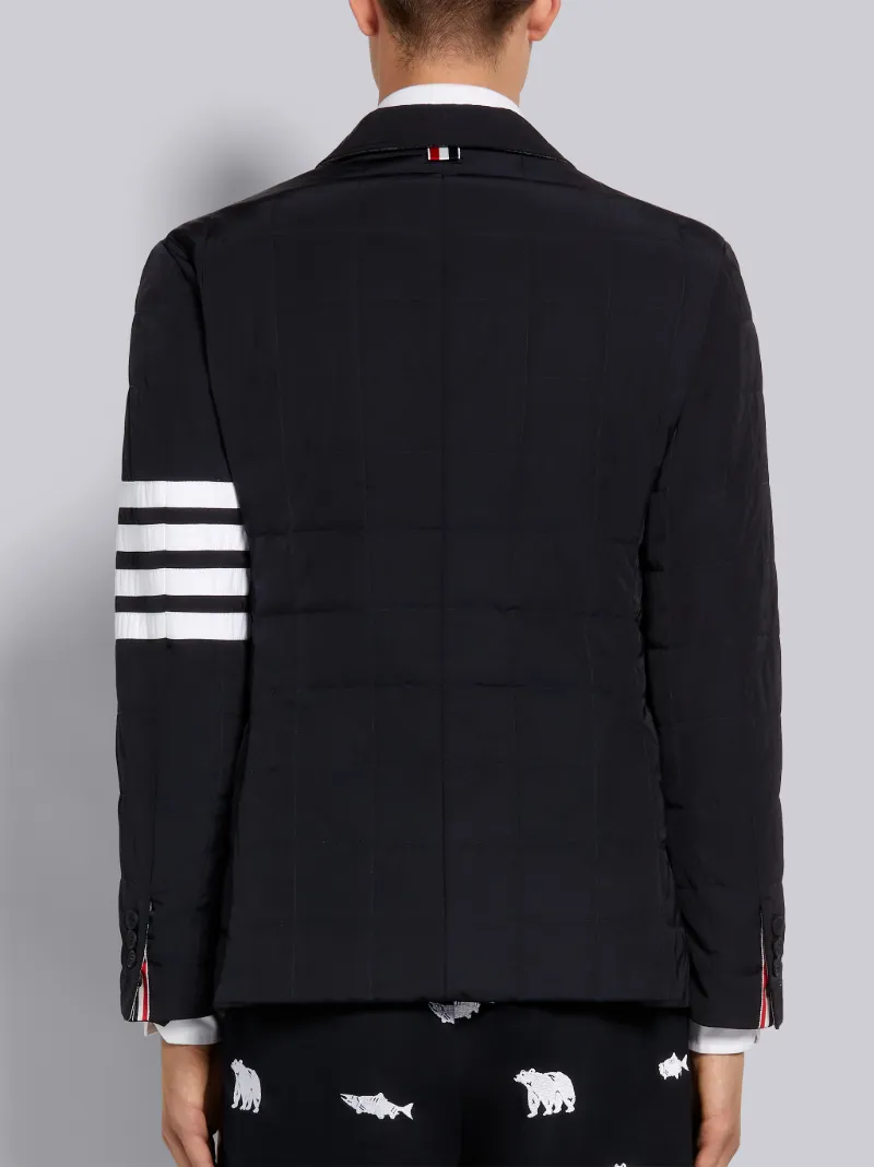 Navy Poly Twill Down-Filled 4-Bar Sport Coat | Thom Browne