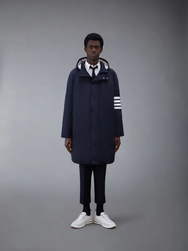 Navy Poly Twill Downfill Hooded Football 4-Bar Parka