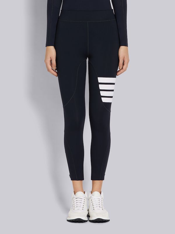 Navy Polyamide Interlock 4-Bar Compression Tights