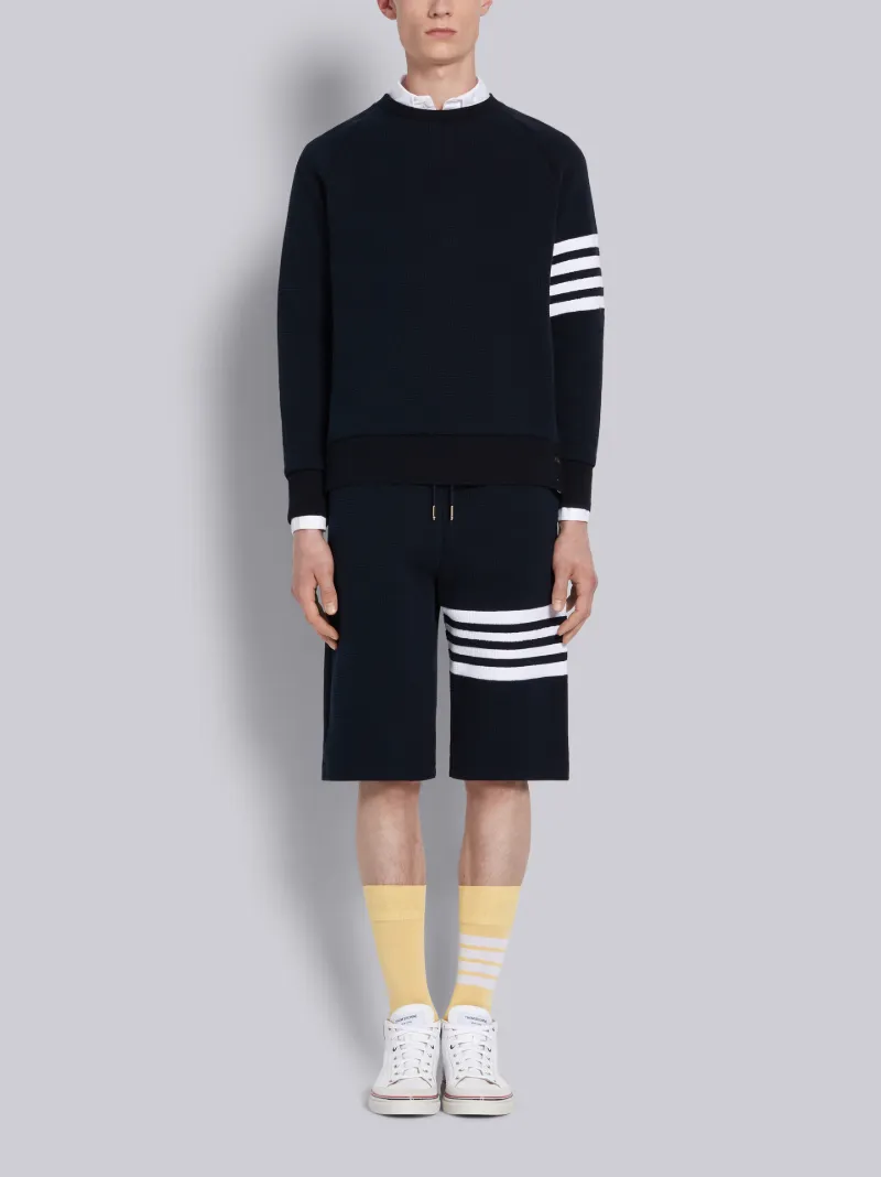 Navy Raglan Sleeve 4-Bar Sweatshirt