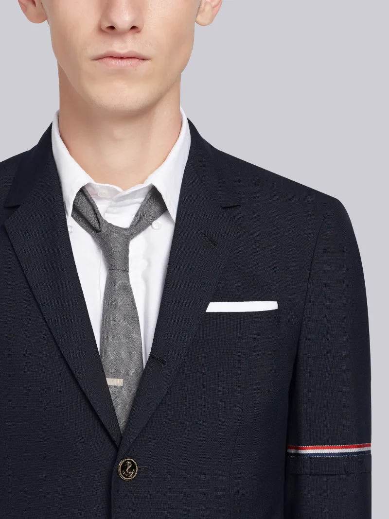 Navy School Uniform Plain Weave Selvedge Armband High Armhole Jacket