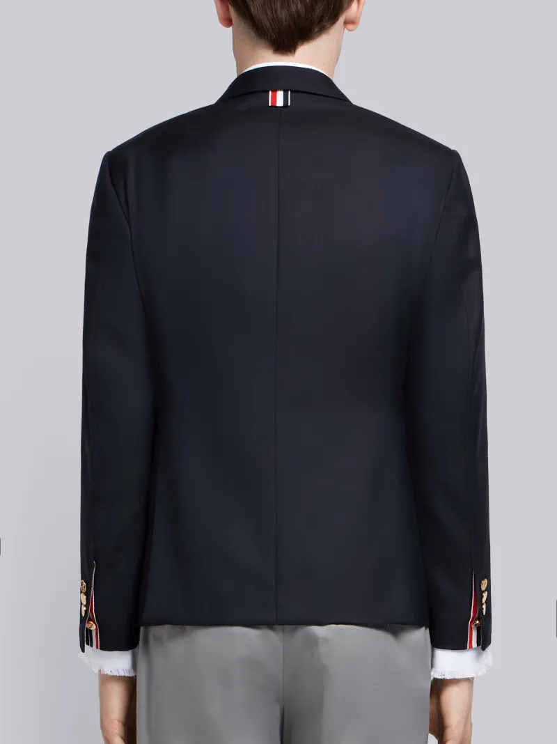 Navy Super 120's Wool Twill Single Breasted Classic Jacket