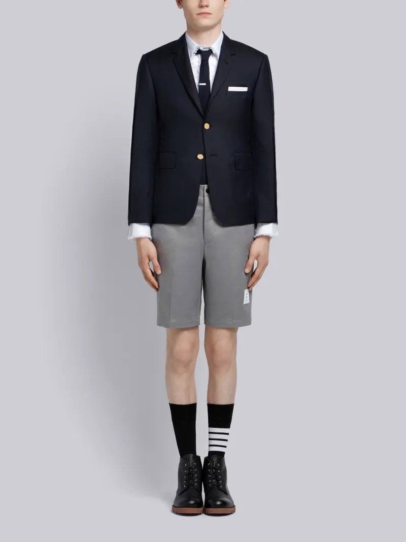 Navy Super 120's Wool Twill Single Breasted Classic Jacket